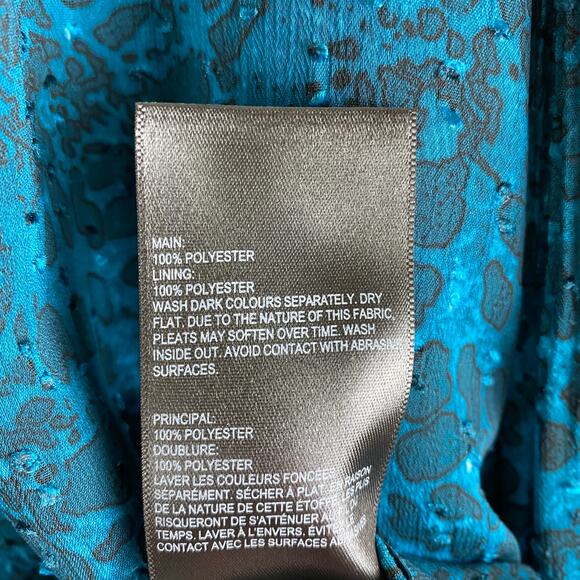 Whistles Teal Big Cat Dobby Blouse Size 10 - Picture 13 of 14